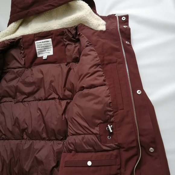 Frank And Oak Maroon Parka Small NWT - Picture 8 of 16